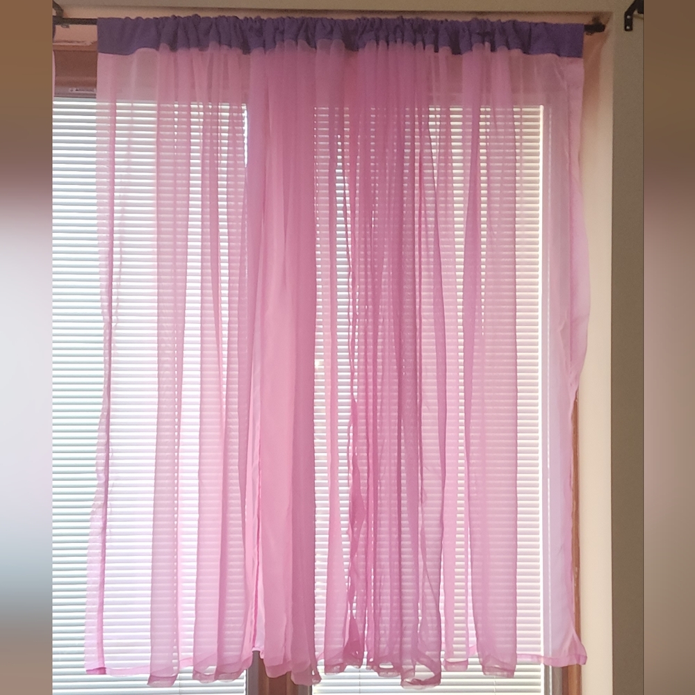 Pink Sheer Curtains - 2 panels